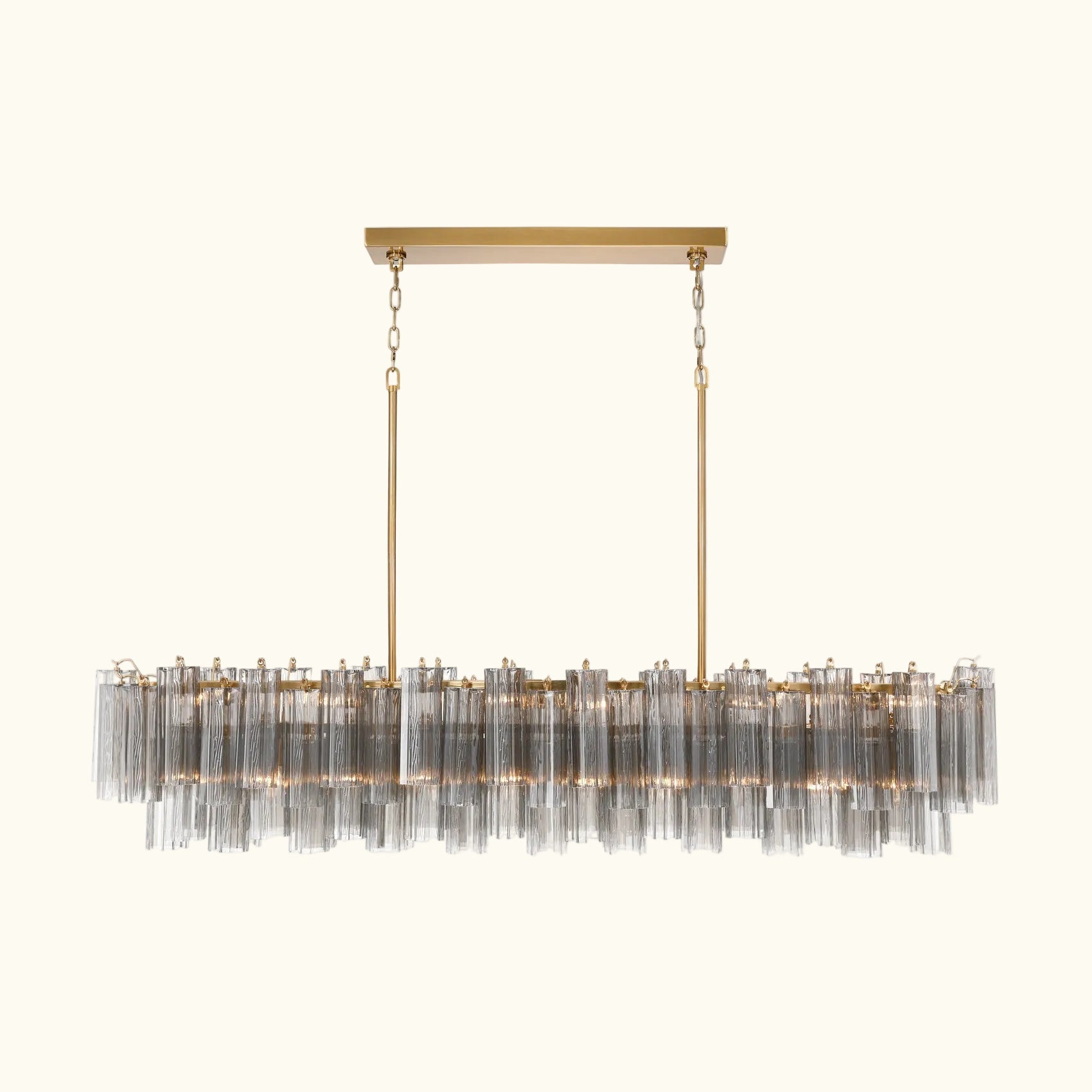 Addis Luxury Linear Chandelier 65 inch in Gold with Grey glass alternate view 2