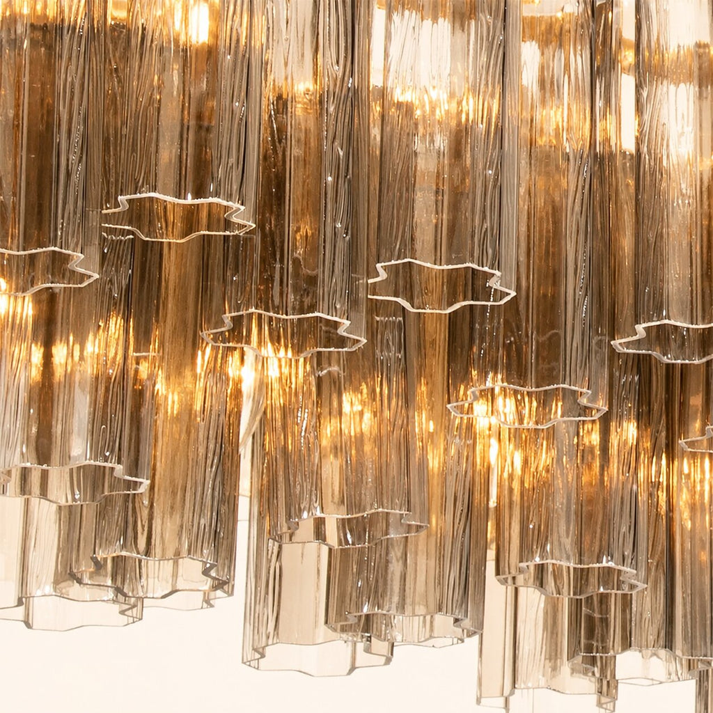 Addis Luxury Linear Chandelier 65 inch in Gold with Grey glass alternate view 4