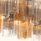 Addis Luxury Linear Chandelier 65 inch in Gold with Grey, Clear and Amber glass alternate view 4