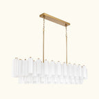 Addis Luxury Linear Chandelier 65 inch in Gold with White glass alternate view 1