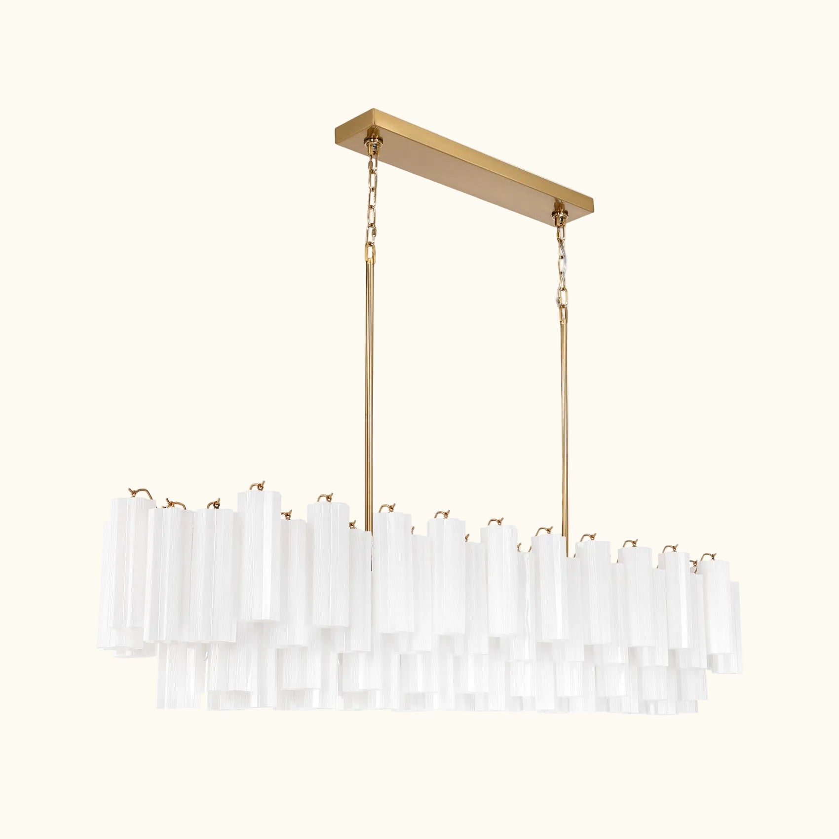 Addis Luxury Linear Chandelier 65 inch in Gold with White glass alternate view 1