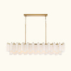 Addis Luxury Linear Chandelier 65 inch in Gold with White glass alternate view 2