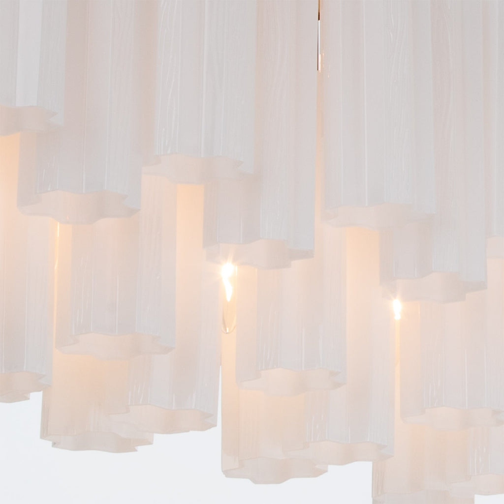 Addis Luxury Linear Chandelier 65 inch in Gold with White glass alternate view 4