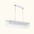 Addis Luxury Linear Chandelier 65 inch in Nickel with Clear glass alternate view 1