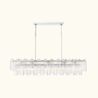 Addis Luxury Linear Chandelier 65 inch in Nickel with Clear glass alternate view 2