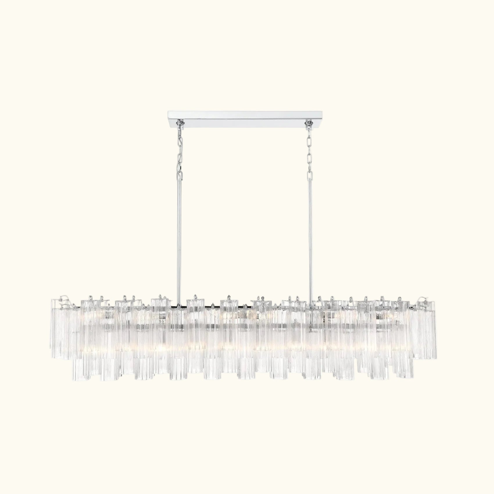 Addis Luxury Linear Chandelier 65 inch in Nickel with Clear glass alternate view 2
