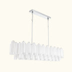 Addis Luxury Linear Chandelier 65 inch in Nickel with White glass alternate view 1