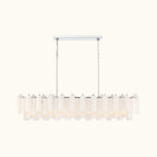 Addis Luxury Linear Chandelier 65 inch in Nickel with White glass alternate view 2