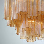 Addis Murano Glass Chandelier 17.8 inch in Brass with Amber glass alternate view 5