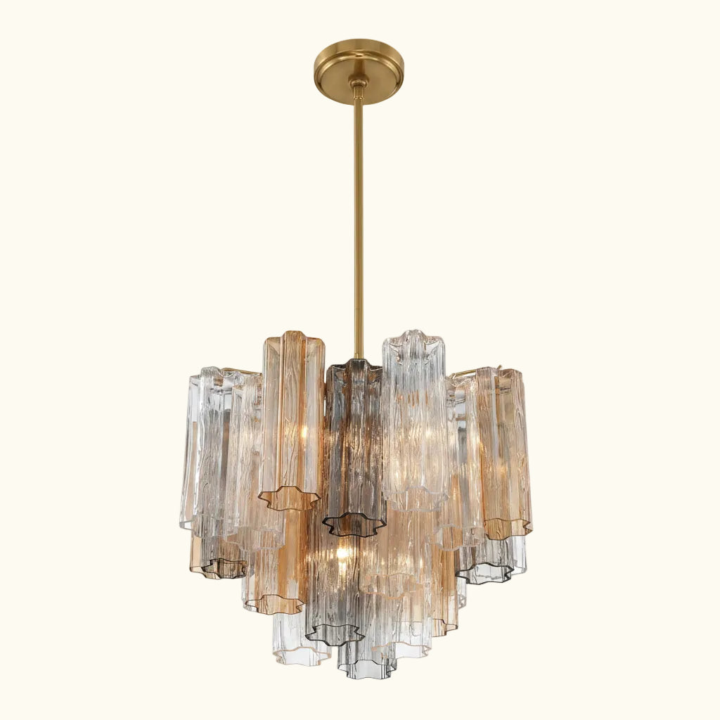 Addis Murano Glass Chandelier 17.8 inch in Brass with Autumn glass alternate view 3