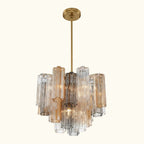 Addis Murano Glass Chandelier 17.8 inch in Brass with Autumn glass alternate view 3