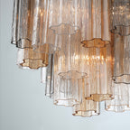 Addis Murano Glass Chandelier 17.8 inch in Brass with Autumn glass alternate view 5