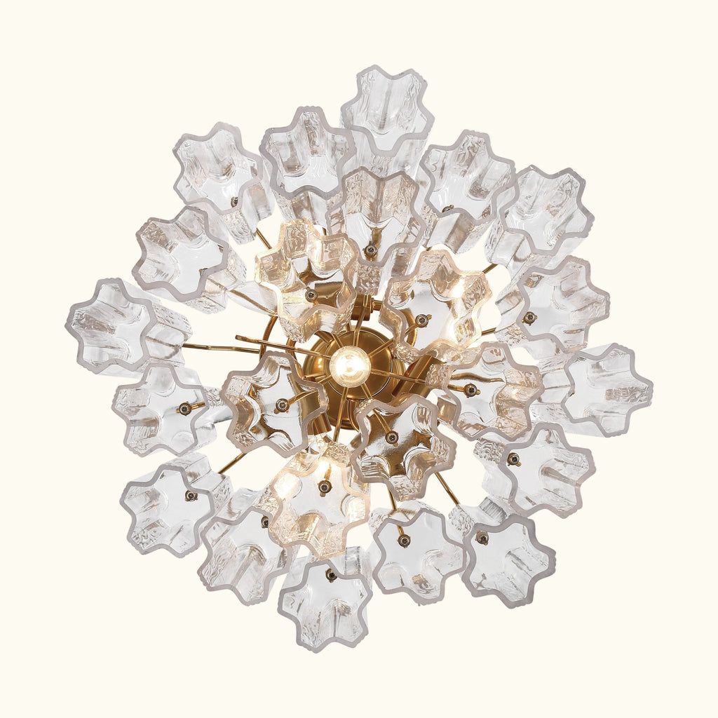 Addis Murano Glass Chandelier 17.8 inch in Brass with Clear glass alternate view 2