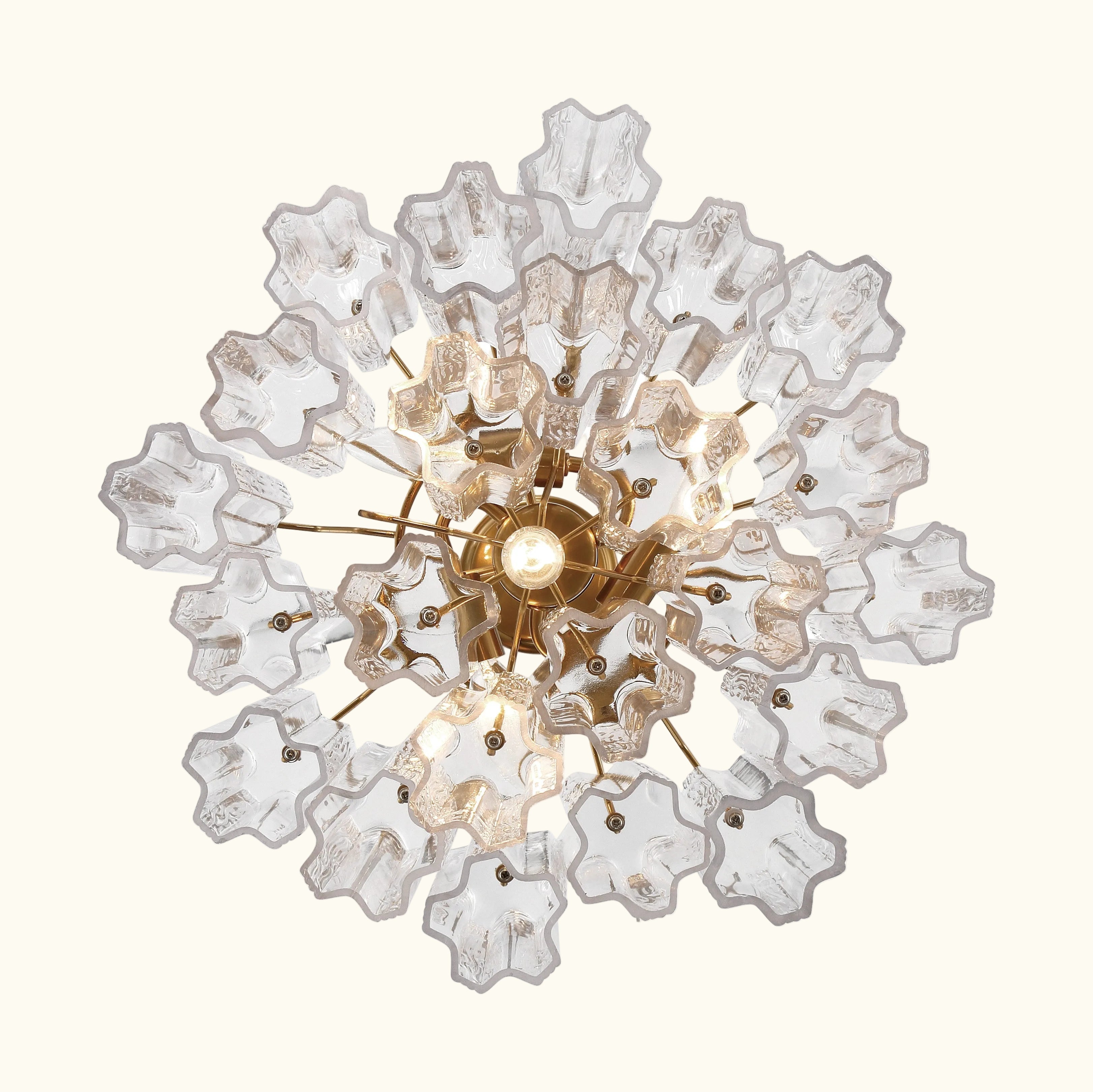Addis Murano Glass Chandelier 17.8 inch in Brass with Clear glass alternate view 2