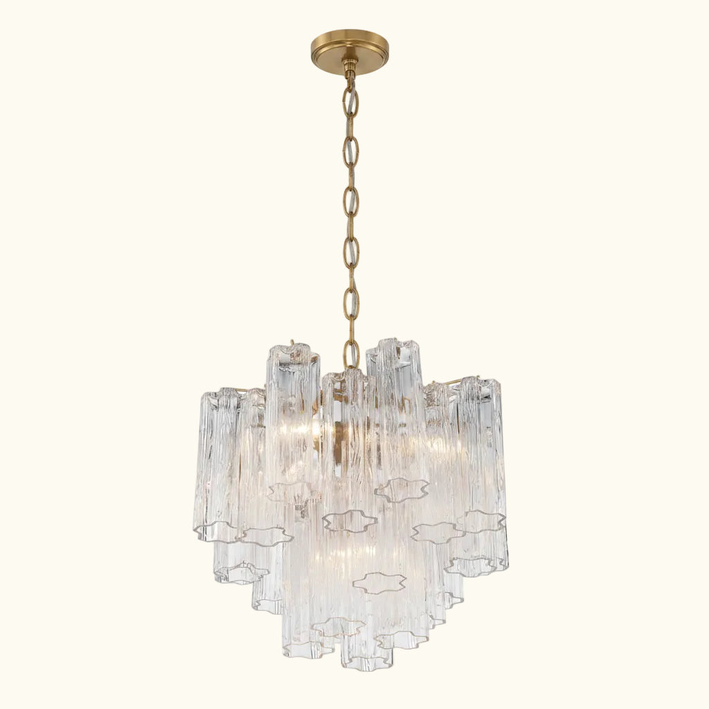 Addis Murano Glass Chandelier 17.8 inch in Brass with Clear glass alternate view 3
