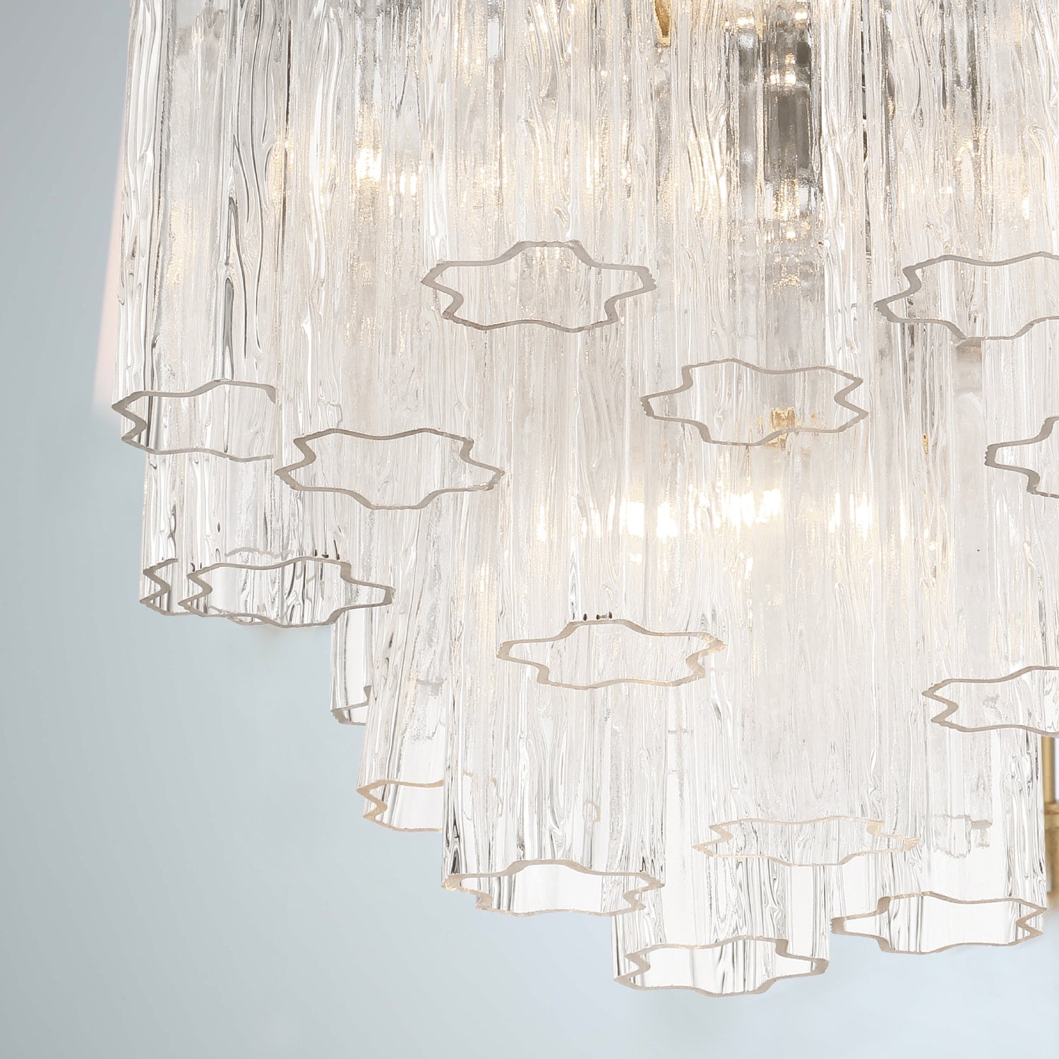 Addis Murano Glass Chandelier 17.8 inch in Brass with Clear glass alternate view 5