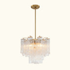 Addis Murano Glass Chandelier 17.8 inch in Brass with Clear glass