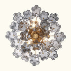 Addis Murano Glass Chandelier 17.8 inch in Brass with Smoke glass alternate view 2