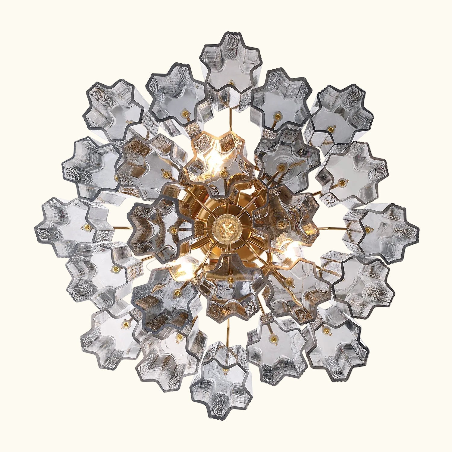 Addis Murano Glass Chandelier 17.8 inch in Brass with Smoke glass alternate view 2