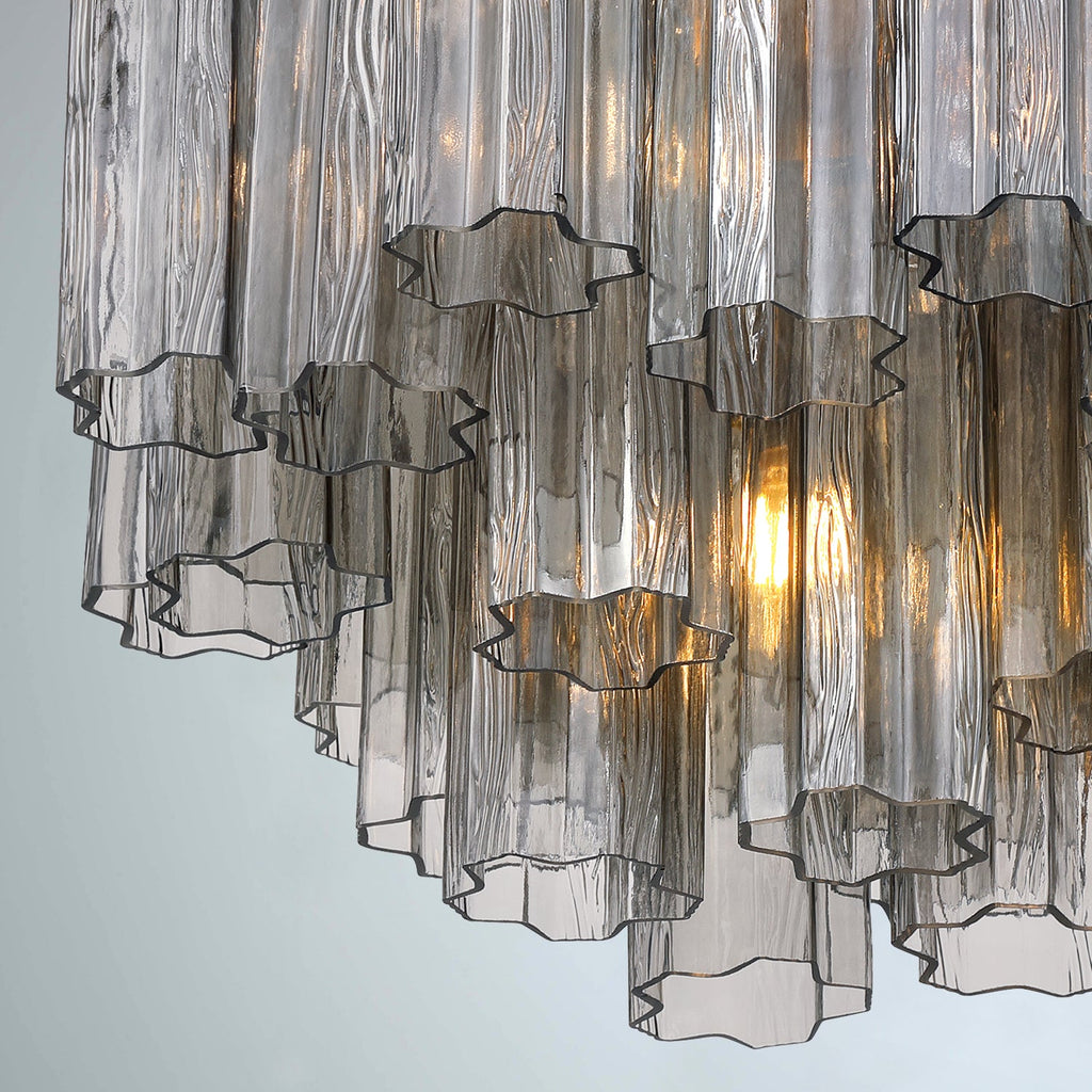 Addis Murano Glass Chandelier 17.8 inch in Brass with Smoke glass alternate view 4