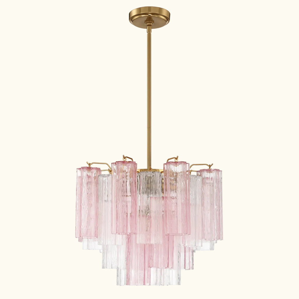 Addis Murano Glass Chandelier 17.8 inch in Brass with Spring glass alternate view 1