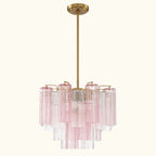 Addis Murano Glass Chandelier 17.8 inch in Brass with Spring glass alternate view 1