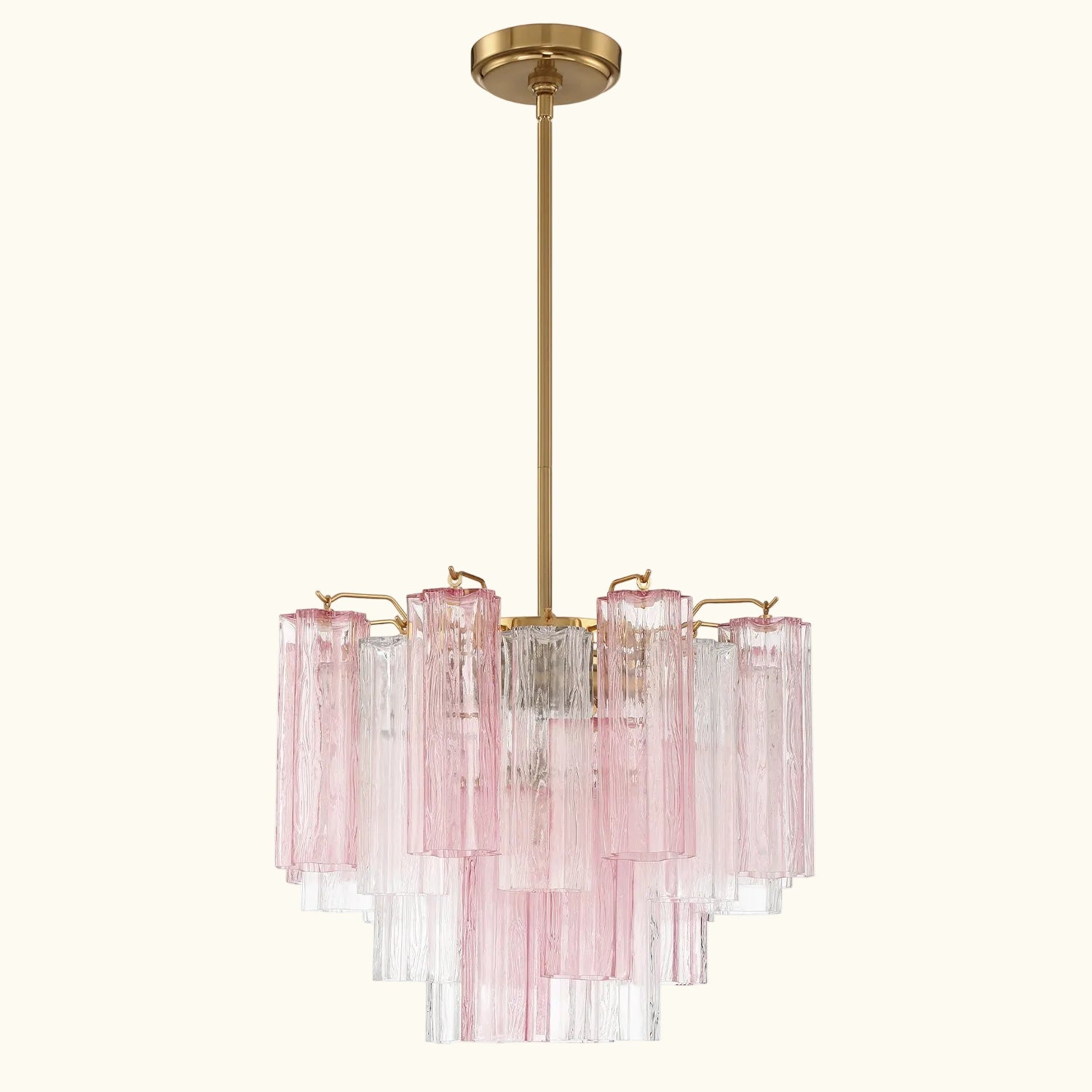 Addis Murano Glass Chandelier 17.8 inch in Brass with Spring glass alternate view 1