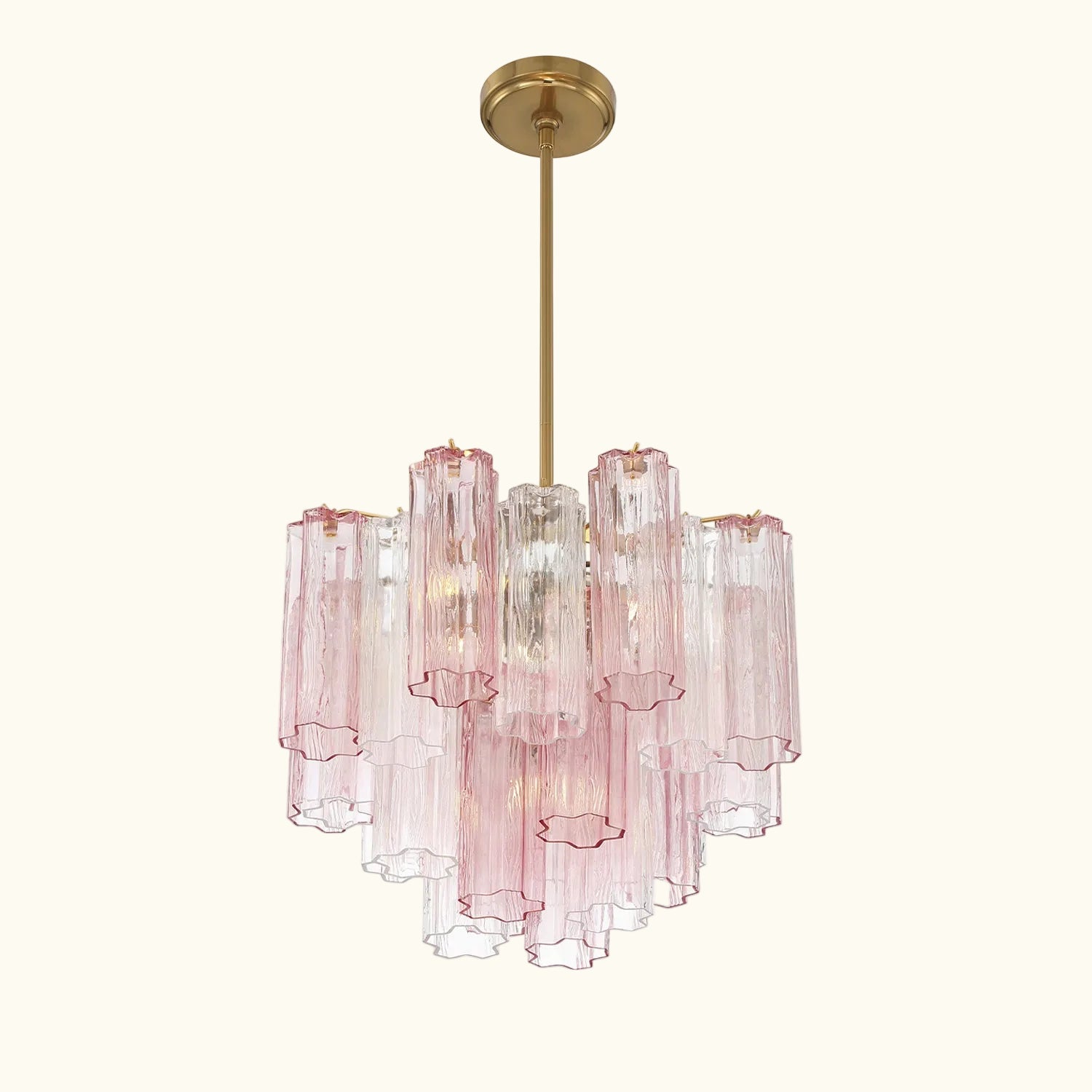Addis Murano Glass Chandelier 17.8 inch in Brass with Spring glass alternate view 3