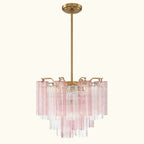 Addis Murano Glass Chandelier 17.8 inch in Brass with Spring glass alternate view 4