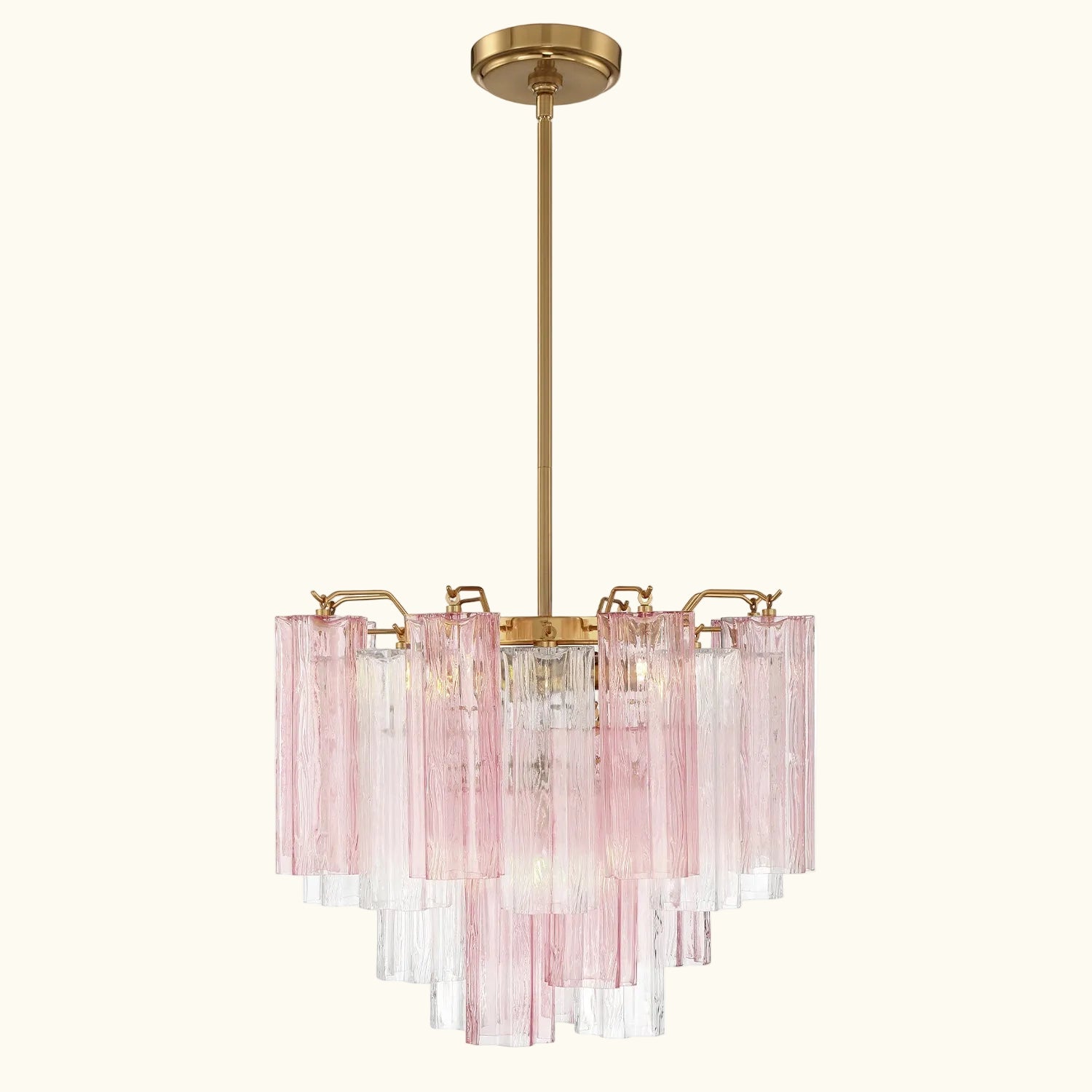 Addis Murano Glass Chandelier 17.8 inch in Brass with Spring glass alternate view 4