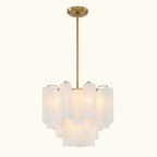 Addis Murano Glass Chandelier 17.8 inch in Brass with White glass alternate view 1