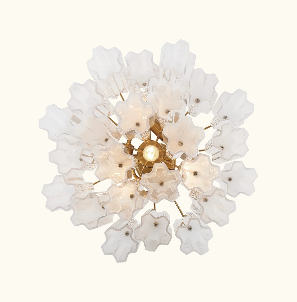 Addis Murano Glass Chandelier 17.8 inch in Brass with White glass alternate view 2