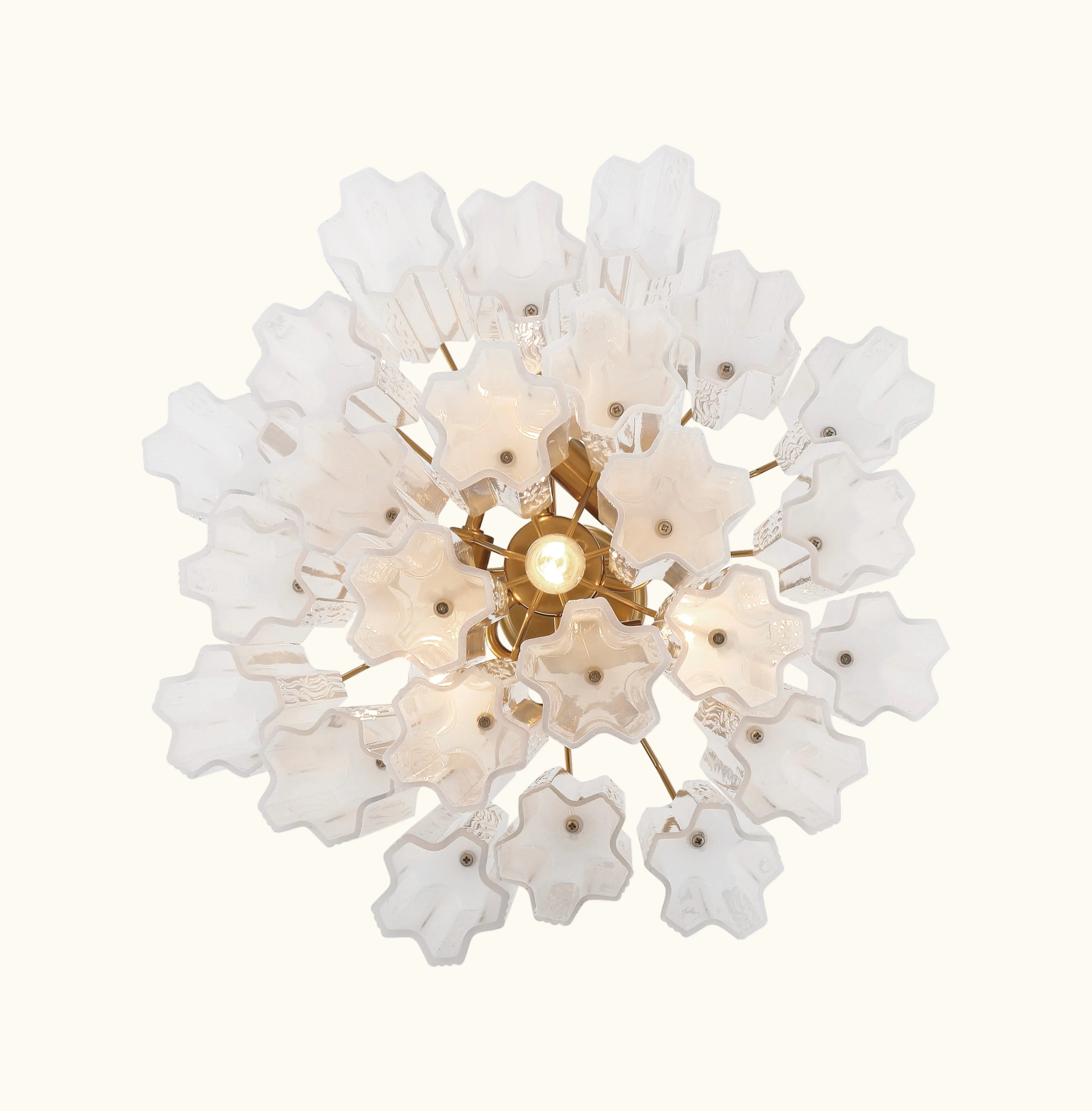Addis Murano Glass Chandelier 17.8 inch in Brass with White glass alternate view 2