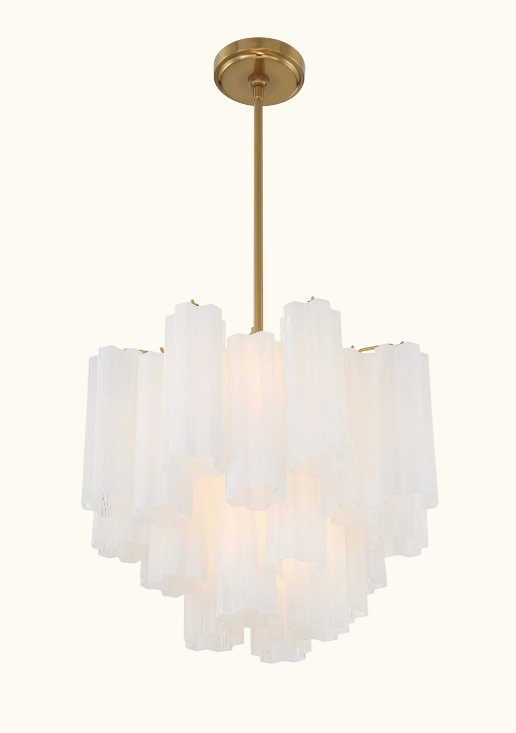 Addis Murano Glass Chandelier 17.8 inch in Brass with White glass alternate view 3