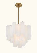 Addis Murano Glass Chandelier 17.8 inch in Brass with White glass alternate view 3