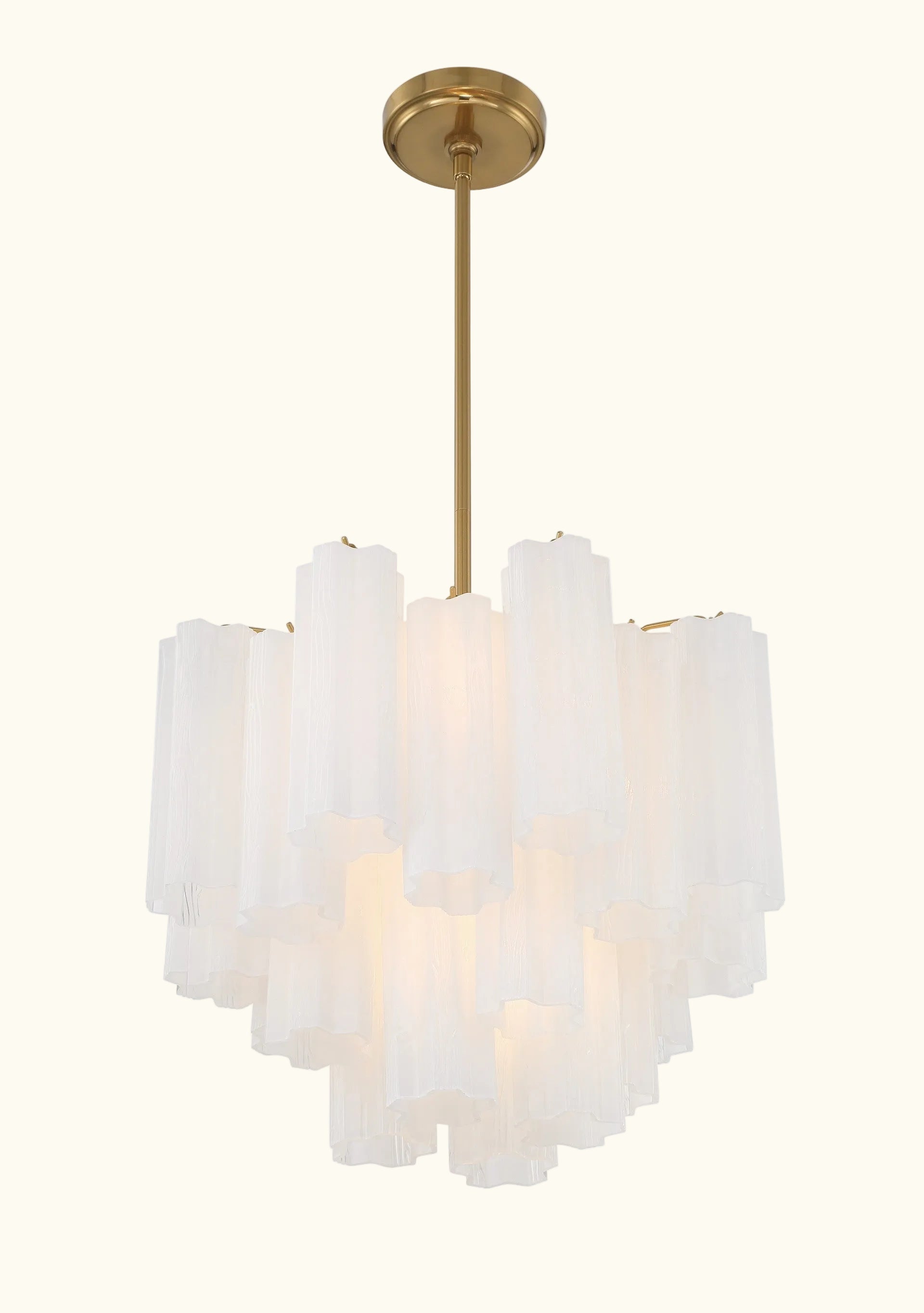 Addis Murano Glass Chandelier 17.8 inch in Brass with White glass alternate view 3