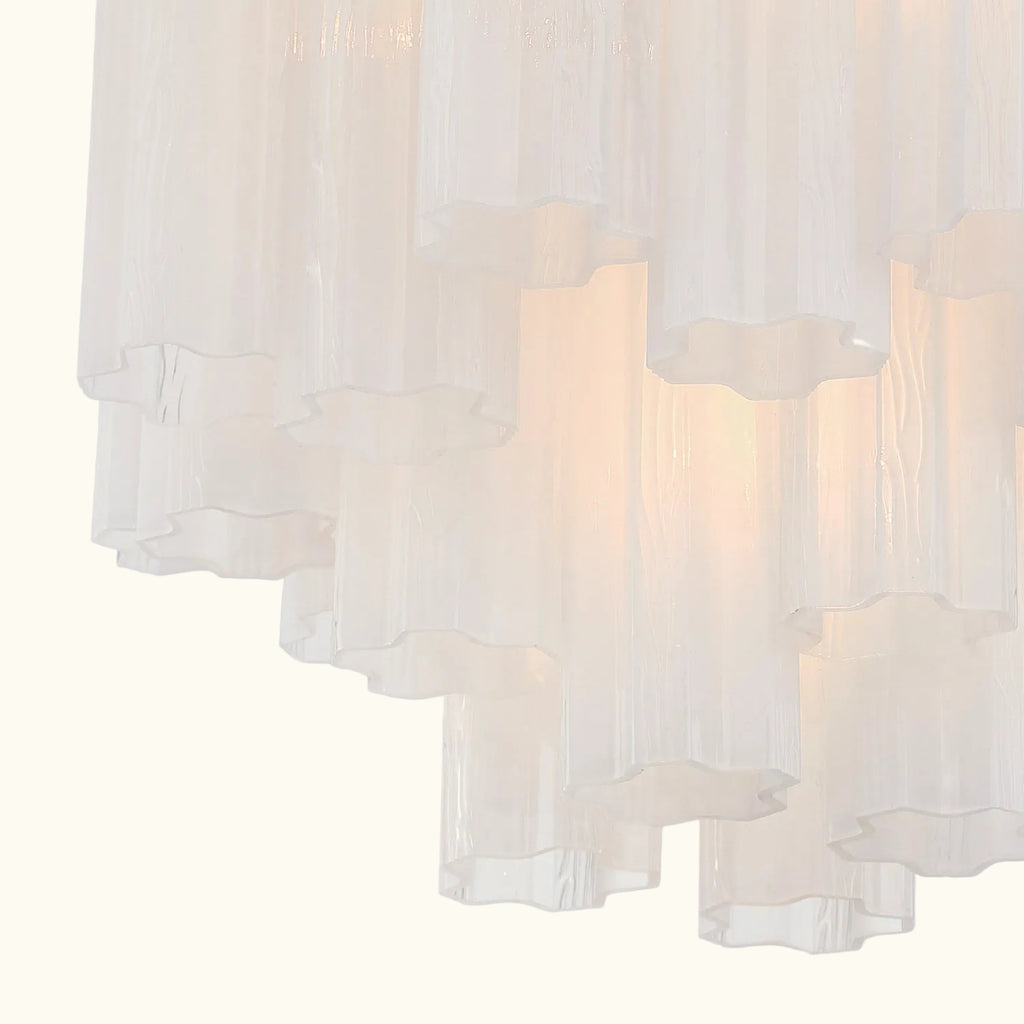Addis Murano Glass Chandelier 17.8 inch in Brass with White glass alternate view 5