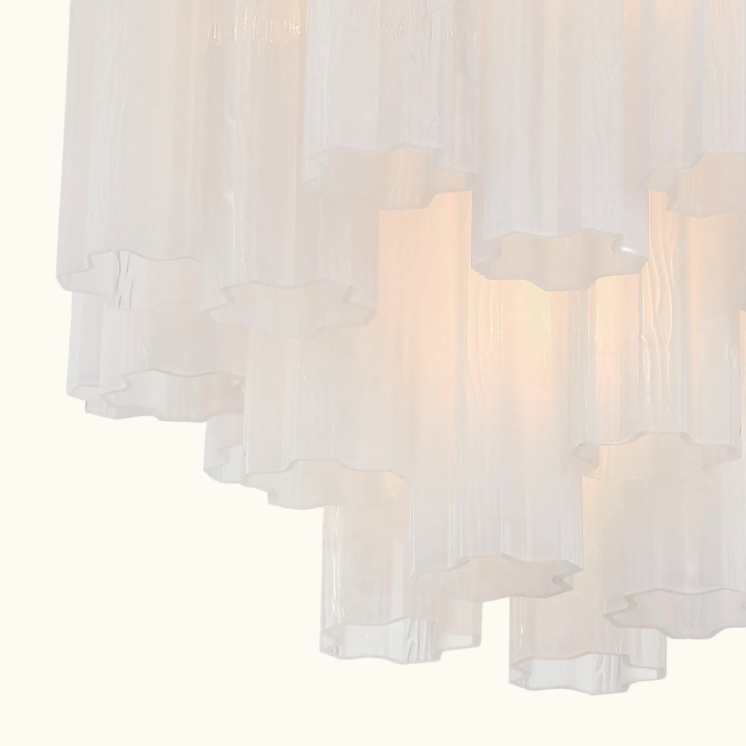 Addis Murano Glass Chandelier 17.8 inch in Brass with White glass alternate view 5
