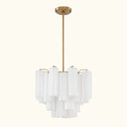 Addis Murano Glass Chandelier 17.8 inch in Brass with White glass