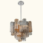 Addis Murano Glass Chandelier 17.8 inch in Chrome with Autumn glass alternate view 3