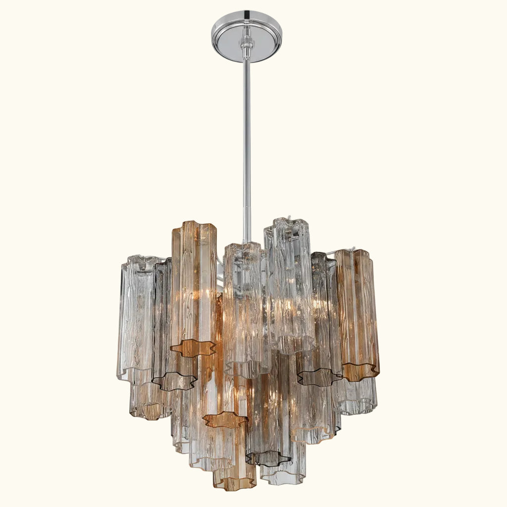 Addis Murano Glass Chandelier 17.8 inch in Chrome with Autumn glass alternate view 3