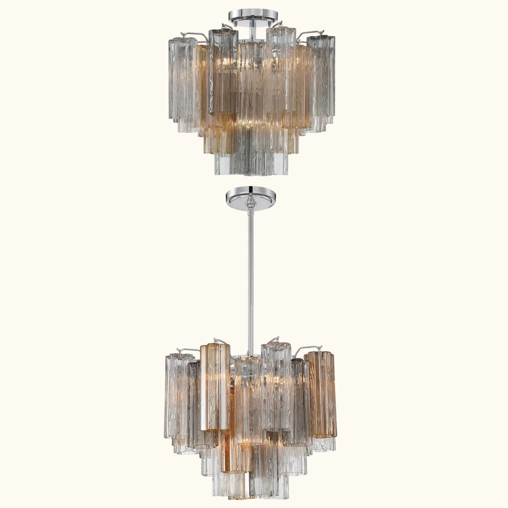 Addis Murano Glass Chandelier 17.8 inch in Chrome with Autumn glass alternate view 4