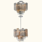Addis Murano Glass Chandelier 17.8 inch in Chrome with Autumn glass alternate view 4