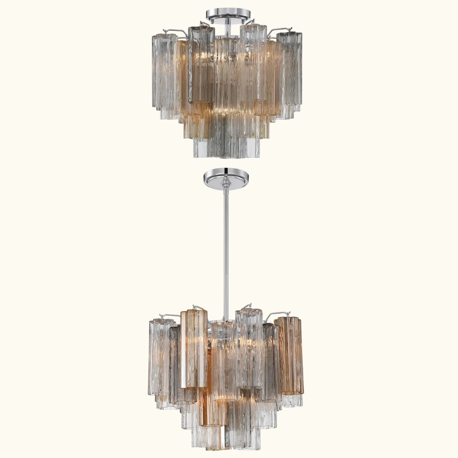 Addis Murano Glass Chandelier 17.8 inch in Chrome with Autumn glass alternate view 4