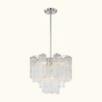 Addis Murano Glass Chandelier 17.8 inch in Chrome with Clear glass alternate view 1