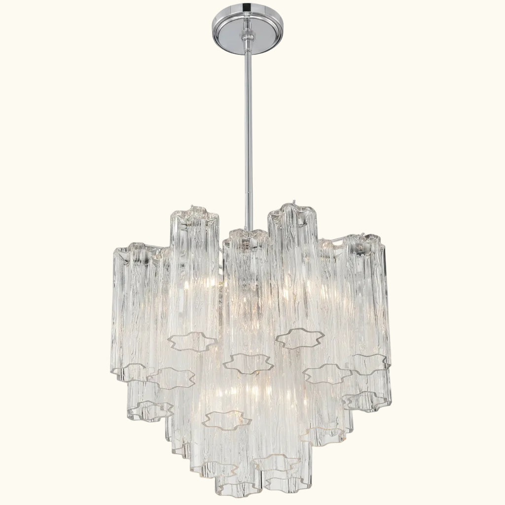 Addis Murano Glass Chandelier 17.8 inch in Chrome with Clear glass alternate view 3