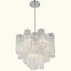 Addis Murano Glass Chandelier 17.8 inch in Chrome with Clear glass alternate view 3