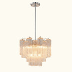 Addis Murano Glass Chandelier 17.8 inch in Chrome with Clear glass