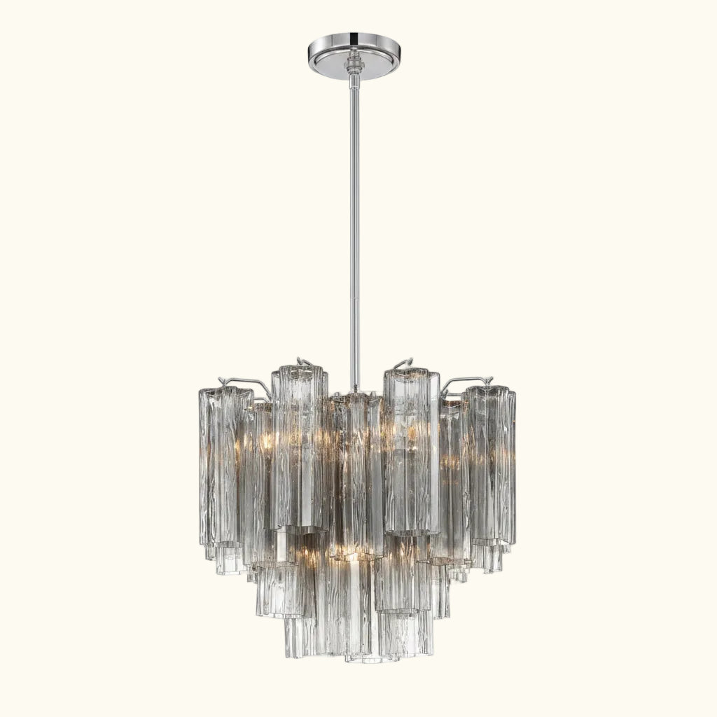 Addis Murano Glass Chandelier 17.8 inch in Chrome with Smoke glass alternate view 1