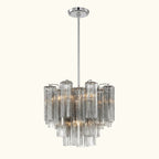Addis Murano Glass Chandelier 17.8 inch in Chrome with Smoke glass alternate view 1